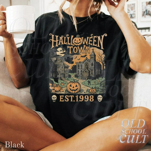 Halloweentown Est 1998 Vintage 90s Style Graphic T-Shirt, Retro Halloween University Spooky Unisex Top, Halloween Spooky Tee