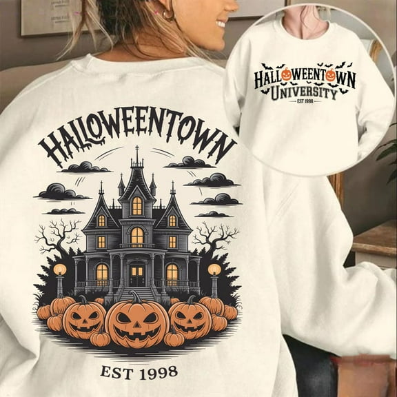 Halloweentown University Sweatshirt, Halloweentown Est 1998 Sweatshirt, Haunted House Halloween Sweatshirt, Halloween Pumpkin Sweatshirt, Vintage Halloween Sweatshirt.