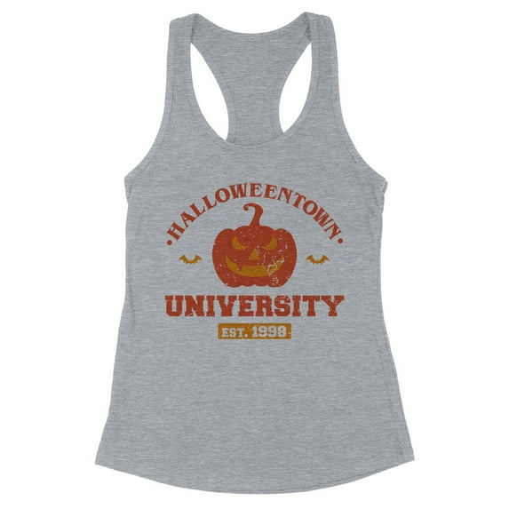 Halloweentown University Tank Top Fitted Racerback Women's X-Small Heather Grey