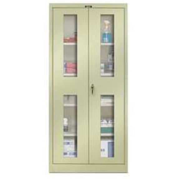 Hallowell 415S18EV-PT 400 Series Stationary Ventilated Storage Cabinet, 36W in. x 18D in. x 72H in. , 729 Parchment, Single Tier, Double Ventilated Door, 1-Wide, Knock-down