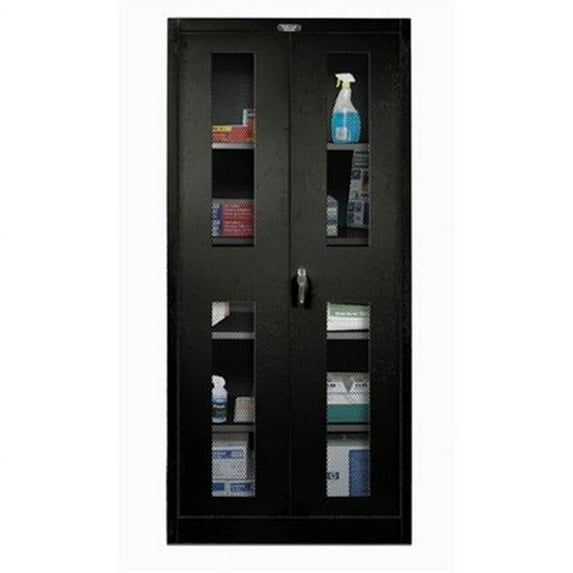 Hallowell 425S18EV-ME 400 Series Stationary Ventilated Storage Cabinet, 48W in. x 18D in. x 72H in. , 708 Midnight Ebony, Single Tier, Double Ventilated Door, 1-Wide, Knock-dow