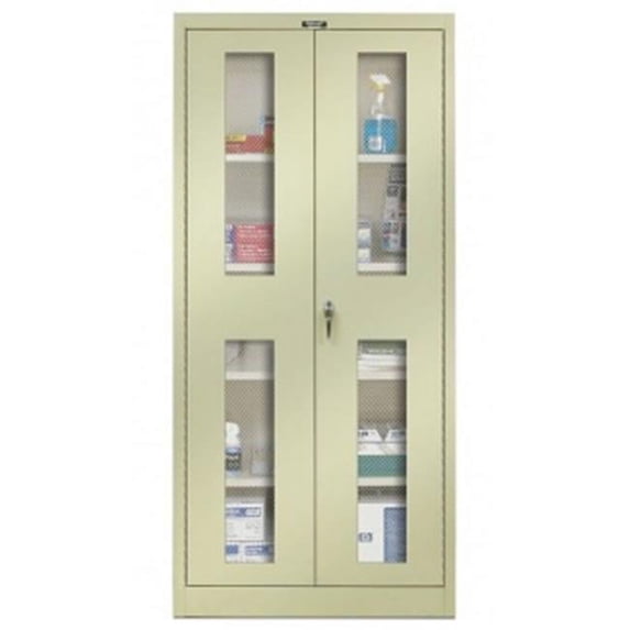 Hallowell 825S18EV-PT 800 Series Stationary Storage Cabinet, 48 in. W x 18 in. D x 78 in. H, 729 Parchment, Single Tier, Double Ventilated Door, 1-Wide, Knock-down