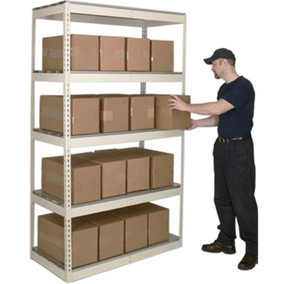 Hallowell DRH723084-4AP Rivetwell, Double Rivet Boltless Shelving 72 in. W x 30 in. D x 84 in. H 729 Parchment 4 Levels