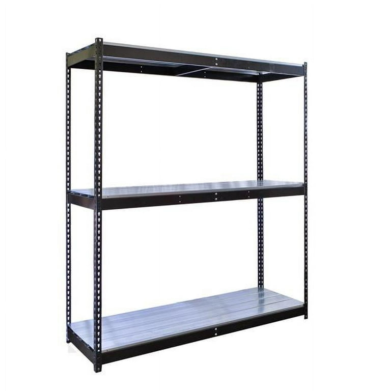 Hallowell DRHC603084-3S-E-ME Rivetwell, Double Rivet Boltless Shelving  with Center Support 60 in. W x 30 in. D x 84 in. H 708 Midnight Ebony 3  Levels 