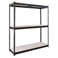 thumbnail image 1 of Hallowell DRHC604884-3S-P-ME Rivetwell, Double Rivet Boltless Shelving with Center Support 60 in. W x 48 in. D x 84 in. H 708 Midnight Ebony 3 Levels, 1 of 1