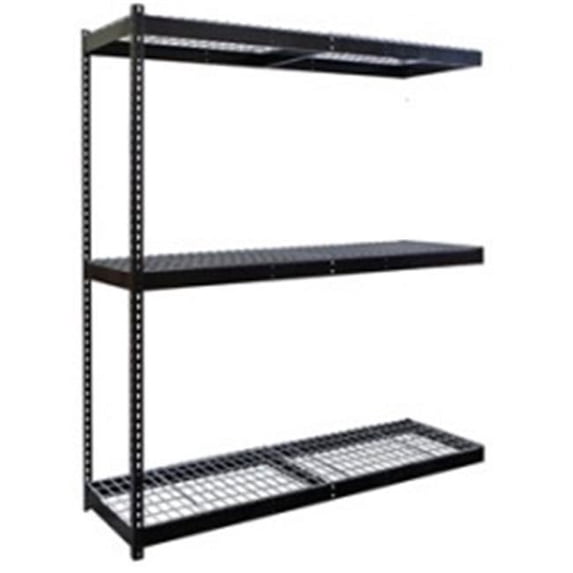 Hallowell DRHC724884-3A-W-ME Rivetwell, Double Rivet Boltless Shelving with Center Support 72 in. W x 48 in. D x 84 in. H 708 Midnight Ebony 3 Levels
