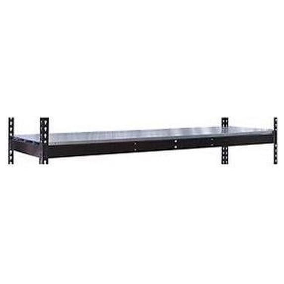 Hallowell DRHCEL7236ME Rivetwell, Double Rivet Boltless Shelving with Center Support 72 in. W x 36 in. D 708 Midnight Ebony 1 Level Includes EZ Deck Decking