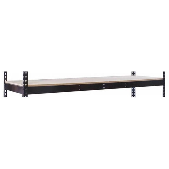 Hallowell DRHCPL6048ME Rivetwell, Double Rivet Boltless Shelving with Center Support 60 in. W x 48 in. D 708 Midnight Ebony 1 Level Includes Particle Board Decking