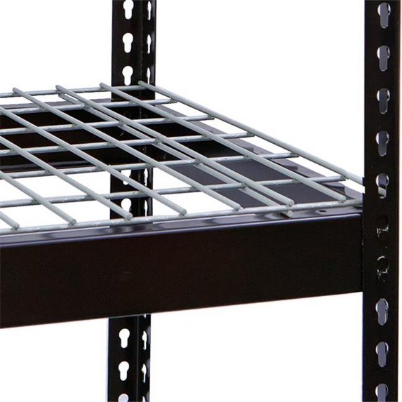Hallowell DRHCWL7230ME Rivetwell, Double Rivet Boltless Shelving with Center Support 72 in. W x 30 in. D 708 Midnight Ebony 1 Level Includes Wire Deck Decking