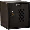 thumbnail image 1 of Hallowell HC121212-1DP-K-ME Cubix Modular Locker w-Ventilated Door, Built-In Key Lock, 12 in. W x 12 in. D x 12 in. H, 708 Midnight Ebony, Single Tier, 1-Wide, Knock-Down, 1 of 1