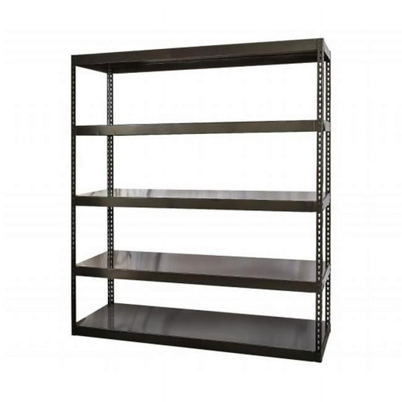 Hallowell HCR481884-5ME 48 W x 18 D x 84 H in. High Capacity Waterfall Deck Shelving - Black