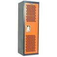 thumbnail image 1 of Hallowell HTL151548-1JH Hallowell Home Team Locker, 15 in. W x 15 in. D x 48 in. H, Dark Blue Body - Orange Door, Single Tier, 1-Wide, Knock-Down, 1 of 1