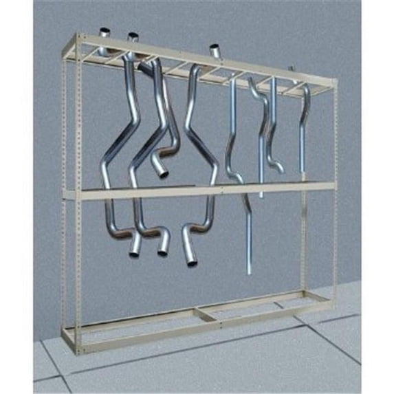 Hallowell HTP9618120P Rivetwell, Tailpipe Storage Shelving 96 in. W x 18 in. D x 120 in. H 729 Parchment 3 Levels Individual Unit