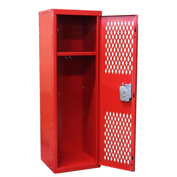 Hallowell Home Team Locker, 721 Relay Red (red), Single Tier, 1-Wide, Knock-Down