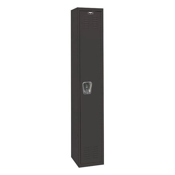 Wardrobe Locker, 12 in W, 18 in D, 72 in H, (1) Tier, (1) Wide, Black