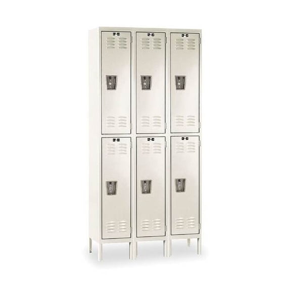 Wardrobe Locker, 36 in W, 12 in D, 78 in H, (2) Tier, (3) Wide, Tan