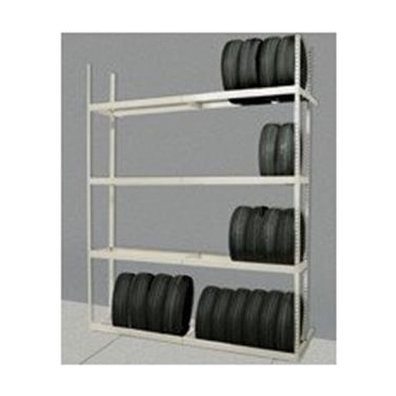 Hallowell TSD6021192-6S Rivetwell, Double Row, Tire Storage Shelving 60 in. W x 21 in. D x 192 in. H 729 Parchment 6 Levels