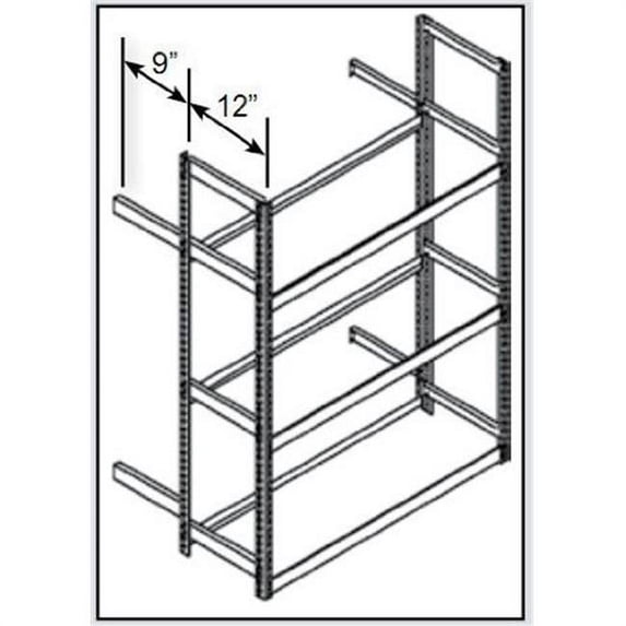 Hallowell TSS6021144-5A Rivetwell, Single Row, Tire Storage Shelving 60 in. W x 21 in. D x 144 in. H 729 Parchment 5 Levels
