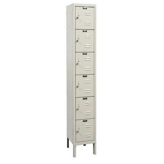 Hallowell U1288-6PT Hallowell Premium Locker, 12 in. W x 18 in. D x 78 in. H, 729 Parchment, 6-Tier, 1-Wide, Knock-Down