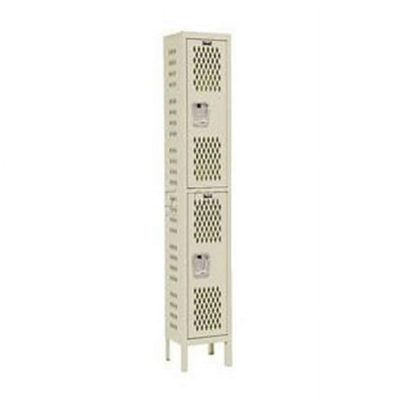 Hallowell U1558-2HV-A-PT Hallowell Heavy-Duty Ventilated - HDV - Locker, 15 inch W x 15 inch D x 78 inch H, 729 Parchment,