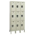 thumbnail image 1 of Hallowell U3258-3G-PT Hallowell Galvanite Locker, 36 in. W x 15 in. D x 78 in. H, 729 Parchment, Triple Tier, 3-Wide, Knock-Down, 1 of 1