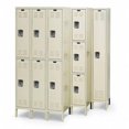 thumbnail image 1 of Hallowell U3288-3G-A-PT Hallowell Galvanite Locker, 36 in. W x 18 in. D x 78 in. H, 729 Parchment, Triple Tier, 3-Wide, Assembled, 1 of 1