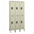 thumbnail image 1 of Hallowell U3518-2PT Hallowell Premium Locker, 45 in. W x 21 in. D x 78 in. H, 729 Parchment, Double Tier, 3-Wide, Knock-Down, 1 of 1