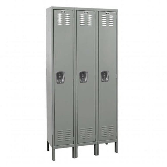 Hallowell U3588-1A-PT Hallowell Premium Locker, 45 in. W x 18 in. D x 78 in. H, 729 Parchment, Single Tier, 3-Wide, Assembled