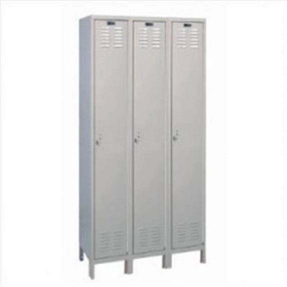 Hallowell UH3258-1A-PT Hallowell Value Max Locker, 36 in. W x 15 in. D x 78 in. H, 729 Parchment, Single Tier, 3-Wide, Assembled