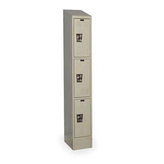Hallowell URB1288-3ASB-PT Hallowell ReadyBuilt II Locker, 12 in. W x 18 in. D x 78 in. H, 729 Parchment, Triple Tier, 1-Wide, Assembled