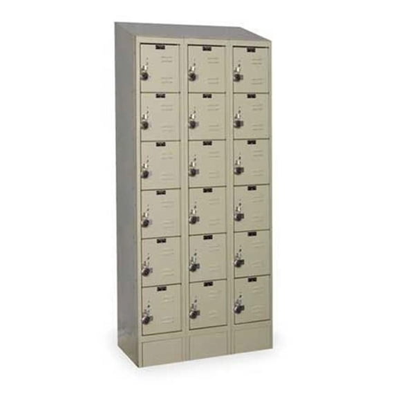 Hallowell URB3228-6ASB-PT Hallowell ReadyBuilt II Locker, 36 in. W x 12 in. D x 78 in. H, 729 Parchment, 6-Tier, 3-Wide, Assembled