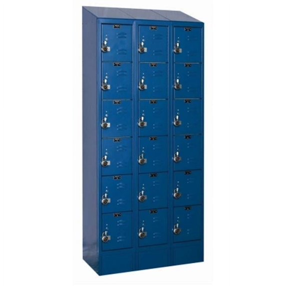 Hallowell URB3258-6ASB-MB Hallowell ReadyBuilt II Locker, 36 in. W x 15 in. D x 78 in. H, 707 Marine Blue, 6-Tier, 3-Wide, Assembled