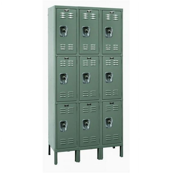 Hallowell URB3288-3A-MB Hallowell ReadyBuilt Locker, 36 inch W x 18 inch D x 78 inch H, 707 Marine Blue, Triple Tier,