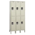 thumbnail image 1 of Hallowell UY3258-2PT Hallowell Maintenance-Free Quiet - MFQ - Locker, 36 in. W x 15 in. D x 78 in. H, 729 Parchment, Double Tier, 3-Wide, Knock-Down, 1 of 1