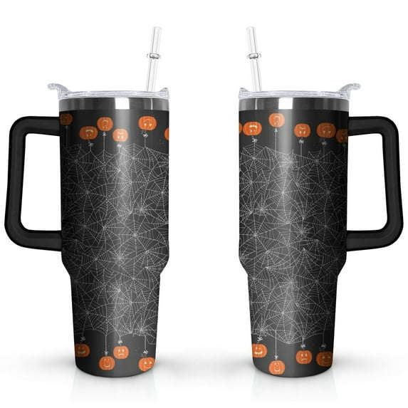 Hallowmas 40 OZ Tumbler Cup with Lid and Straw for Water Iced Tea Coffee Smoothie and More