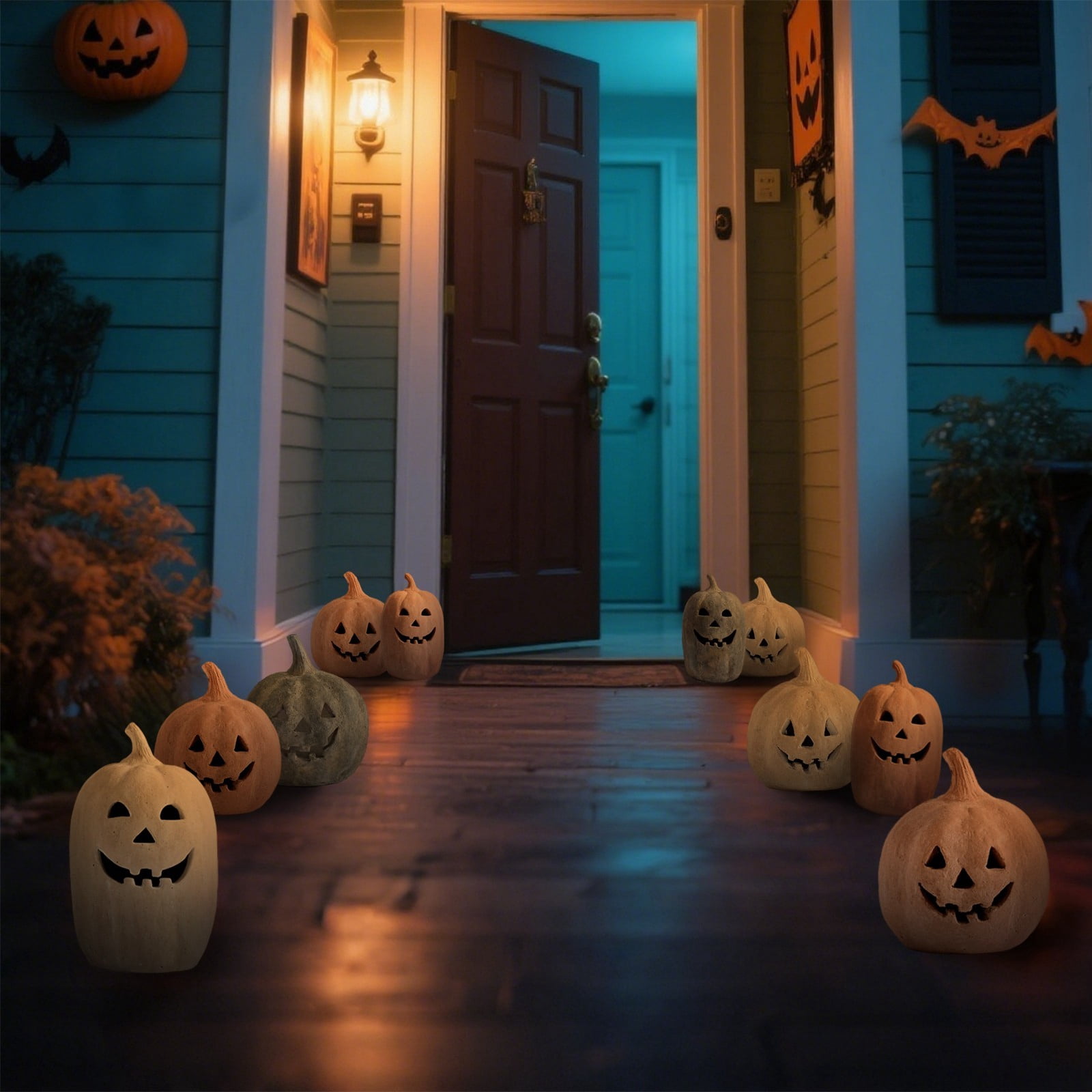 Large Terracotta Pumpkin Candle Holder main image 0