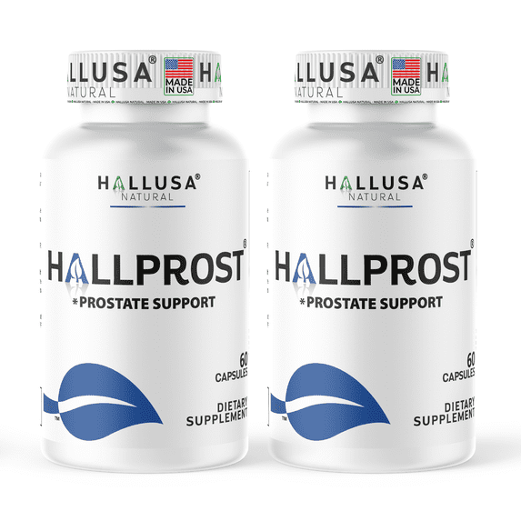 Hallprost Prostate Health Supplement for Men, Saw Palmetto 700mg Complex, Zinc & Vitamin E, Urinary Flow & Bladder Support, 120 Capsules | Hallusa Natural