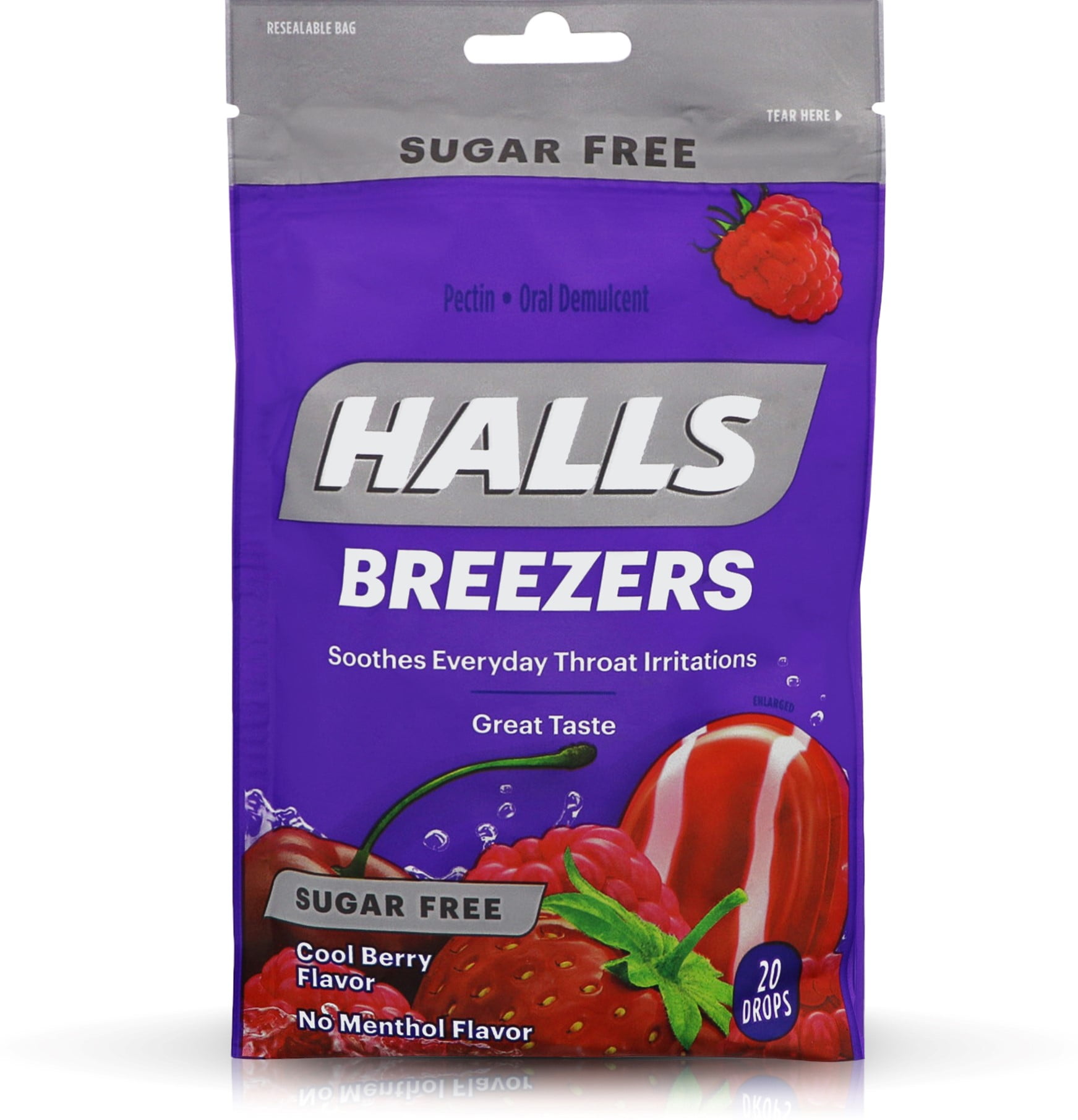 Halls Breezers Drops Cool Berry 20 Each (Pack of 6)