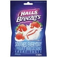 Halls Breezers Throat Drops, Creamy Strawberry Flavor, 25 Ct per Pack