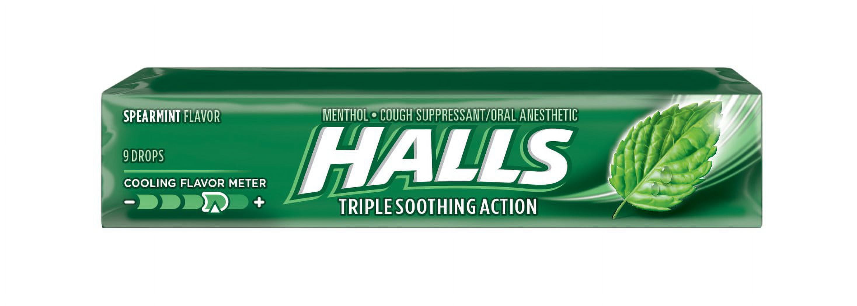 Halls Cough Drops, Spearmint, 9 Ct (Box of 20)