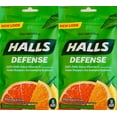 Halls Defense Vitamin C Assorted Citrus Cough Drops, 30Count (2 Pack