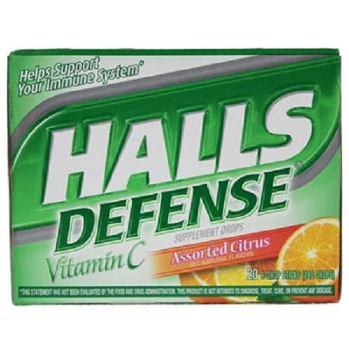 Halls Defense, Vitamin C Assorted Citrus, Count 20 (9Drops) Cough