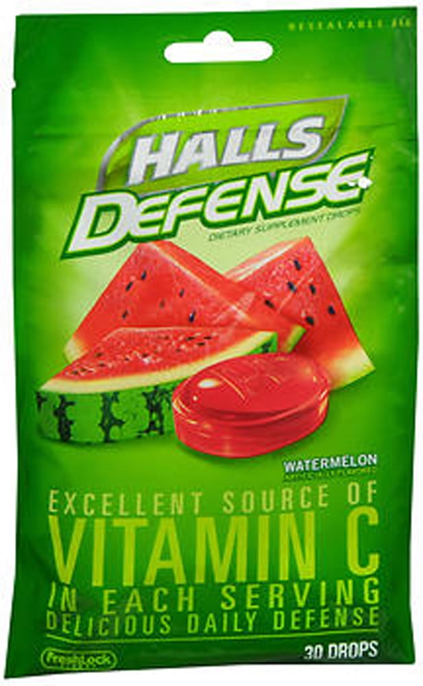 Halls Defense Vitamin C Drops Watermelon 30 ct
