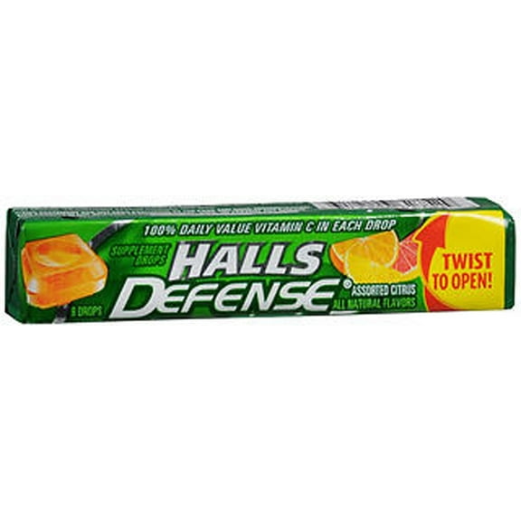 Halls Defense Vitaminc SupplementDrops, Assorted Citrus