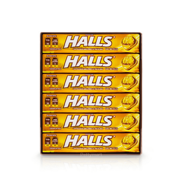 Halls Honey-lemon Cough Suppressant Drops for Sore Throat, 12-9 Drop Sticks