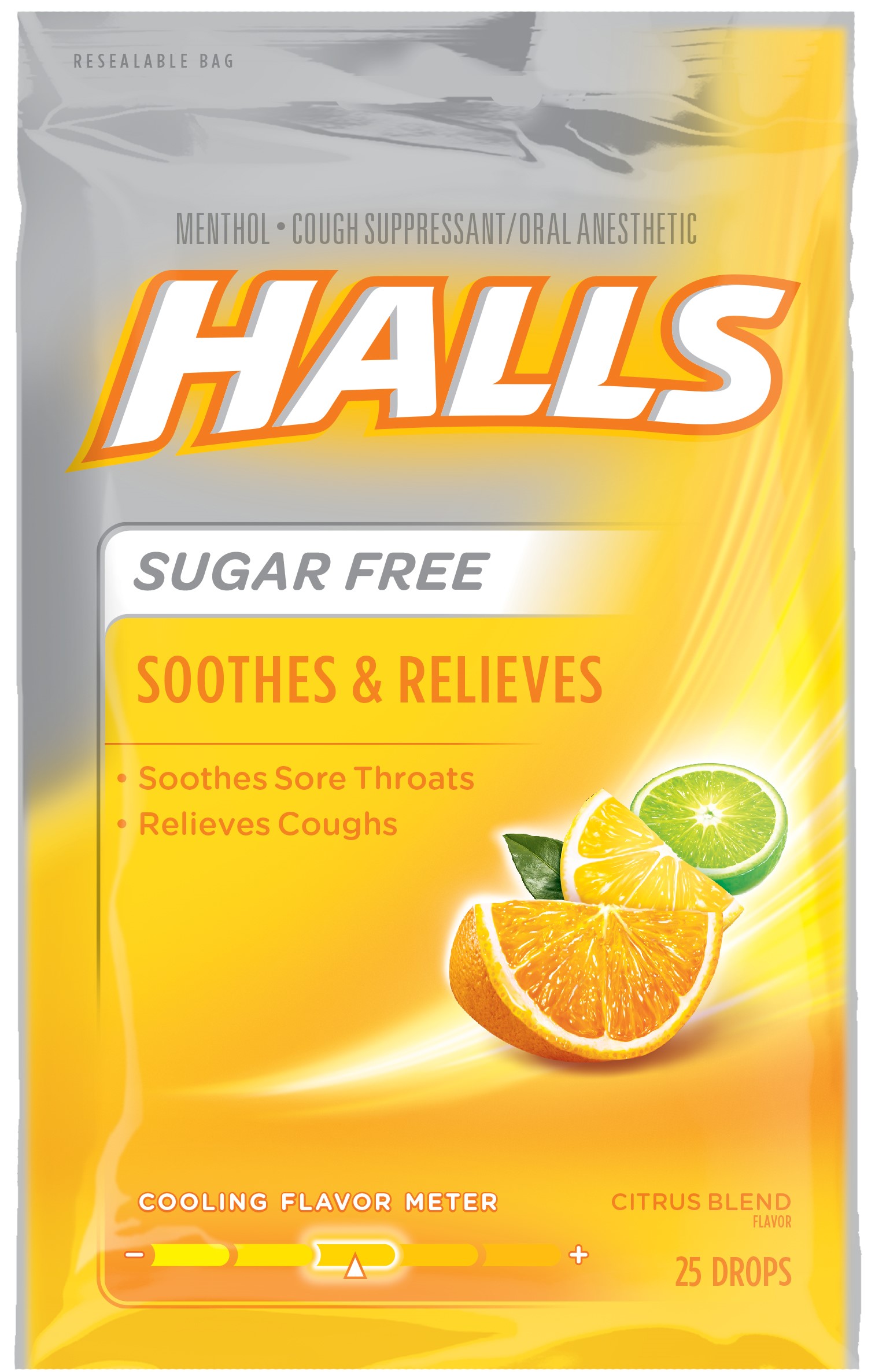 Halls Mentho-Lyptus Drops Sugar Free Citrus Blend - 25 ct - image 1 of 3