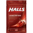 Halls Menthol Drops Cough Suppressant/Oral Anesthetic, Cherry, 25 Ct