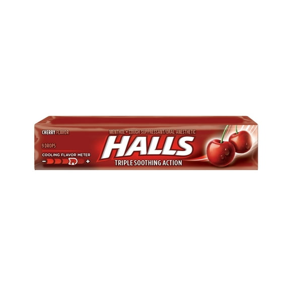 Halls Menthol Drops Honey-Lemon, 20 packs of 9
