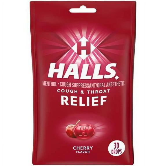 Halls Cherry - Bag 40 Drops Each ( 1 In A Pack )