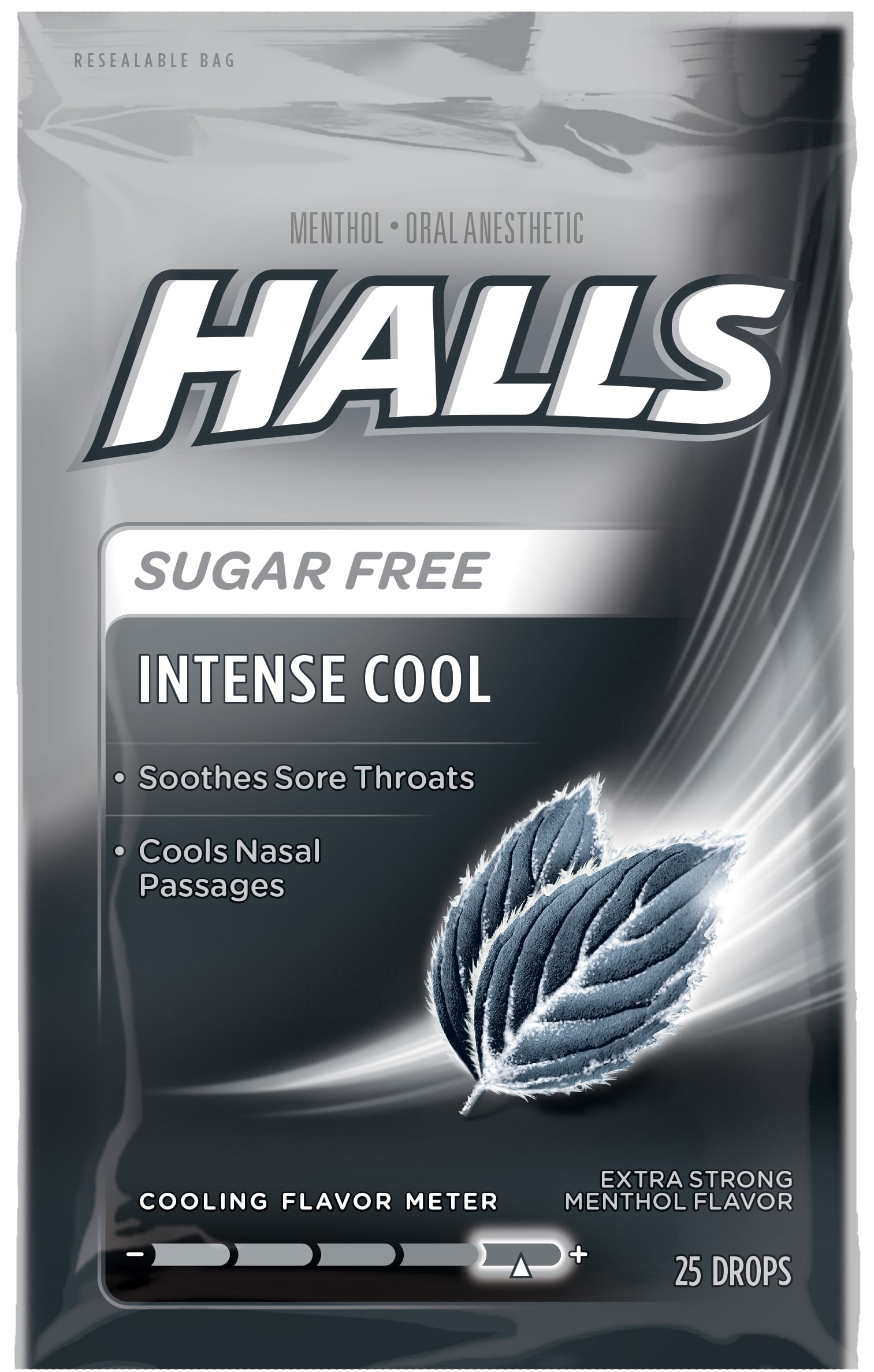 Halls Sugar Free Cough Drops, Menthol Extra Strong, 25 Ct